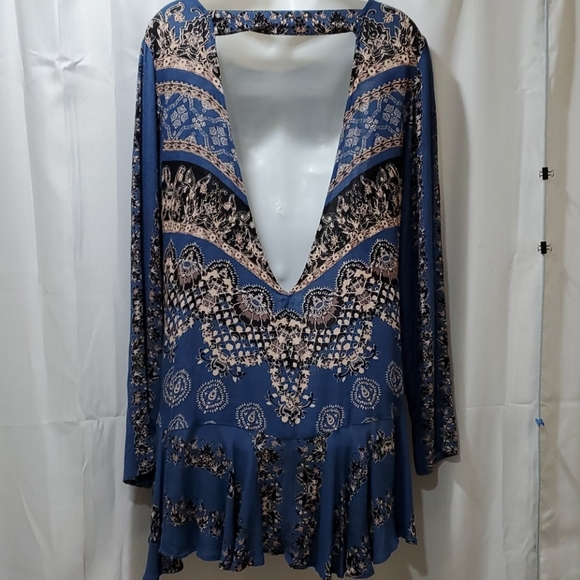 Free People Open Back Ruffle Hem Mini Dress … - Picture 7 of 10